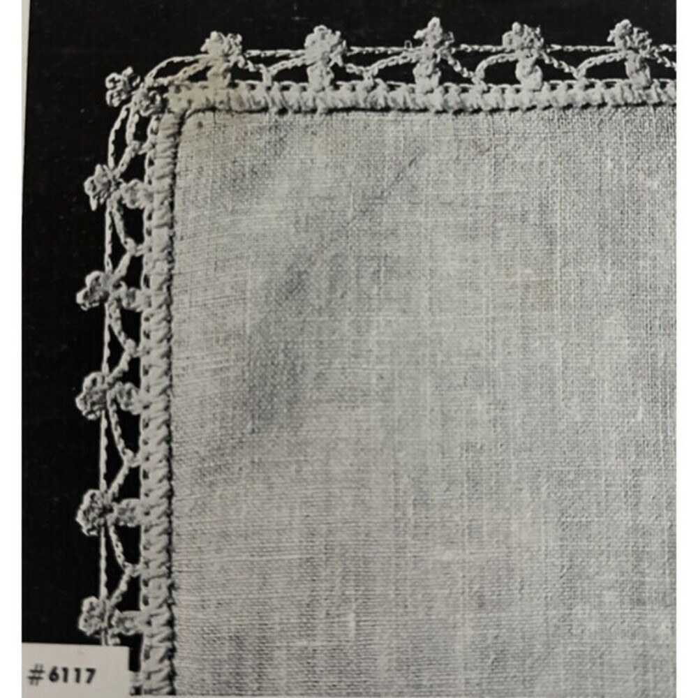 Vintage 1948 Handkerchief Edgings Tatting Crochet Pattern 6117 Irish Lace Doily